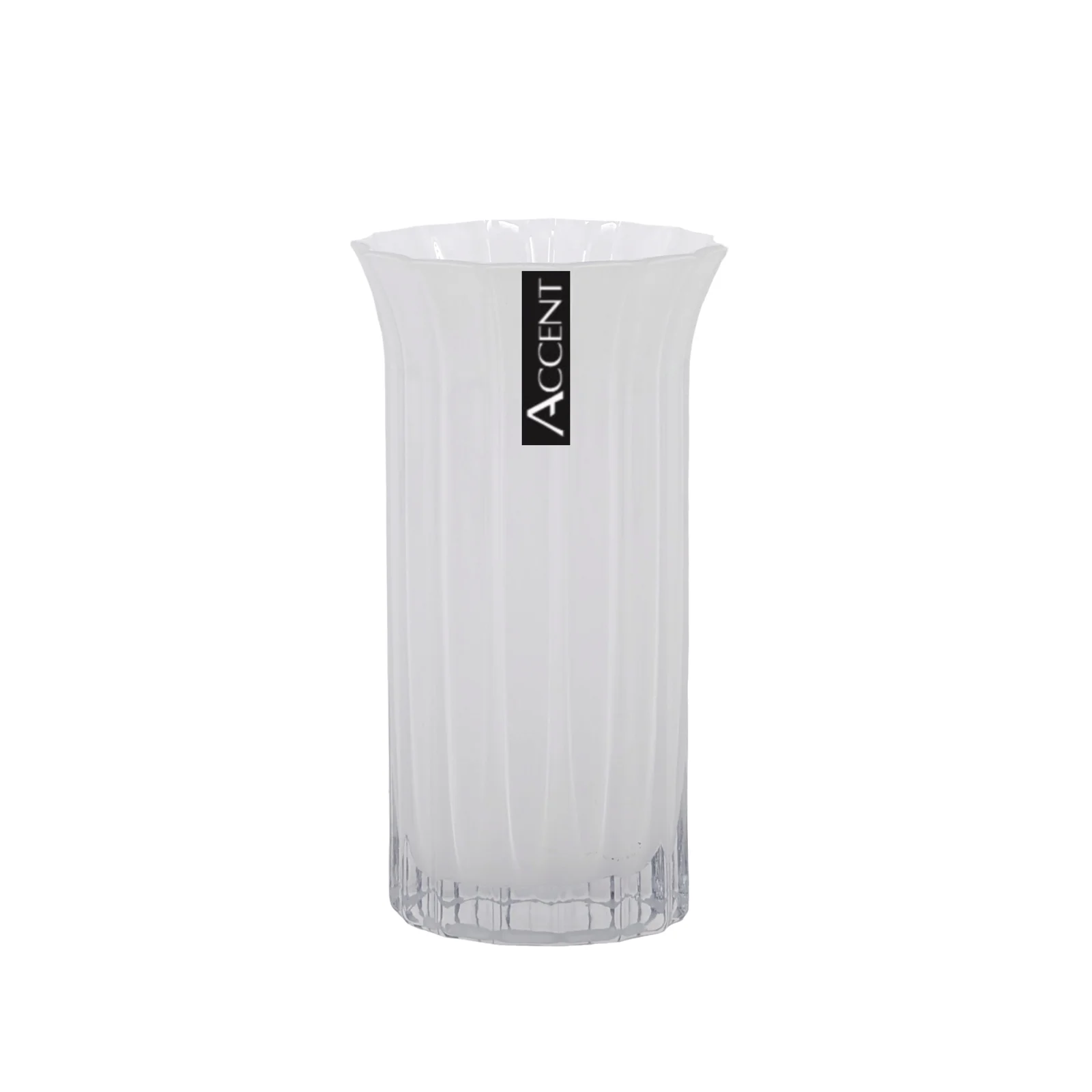 bulk 6 White Flared Ripple Vase 20cm