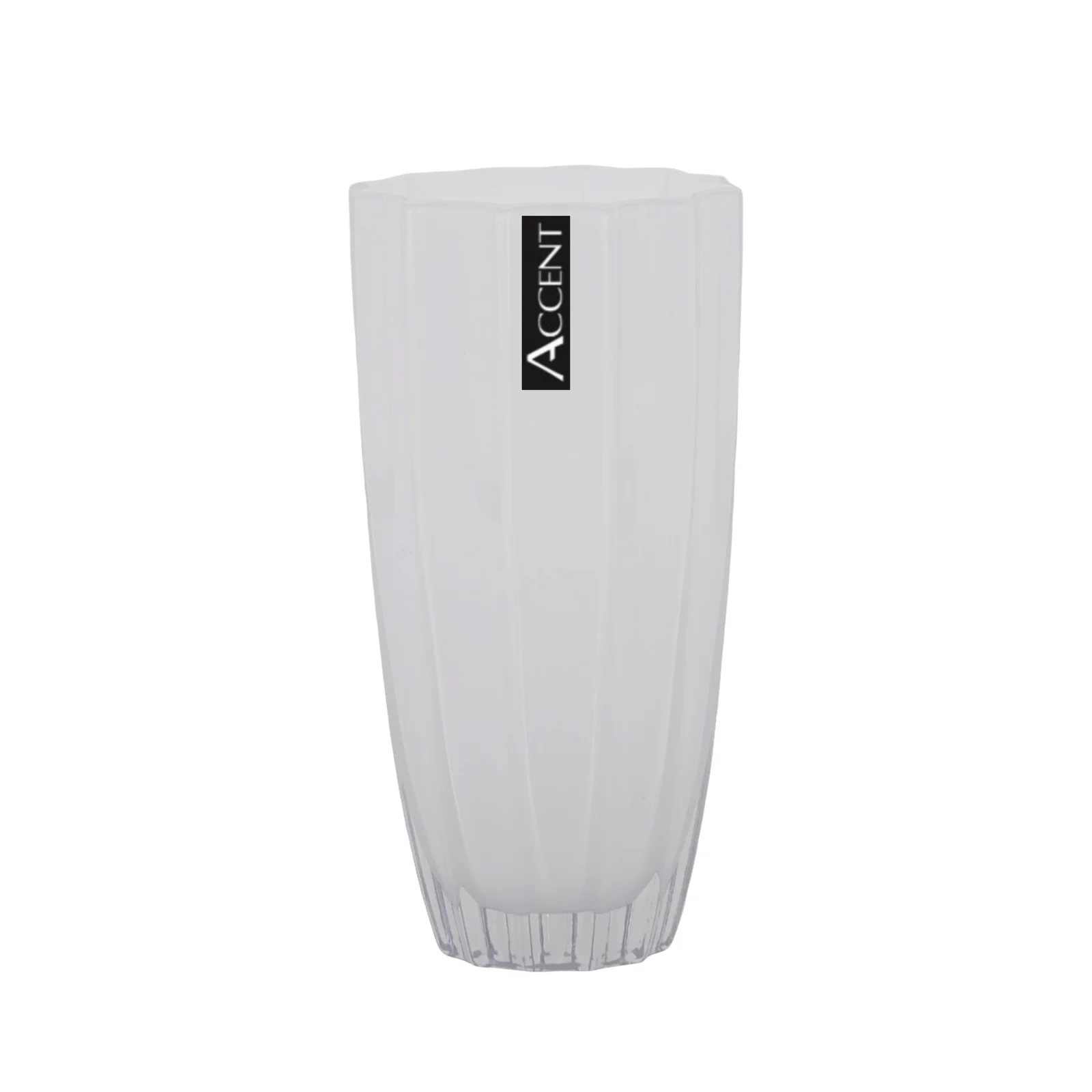 bulk 6 White Concave Ripple Vase 25cm