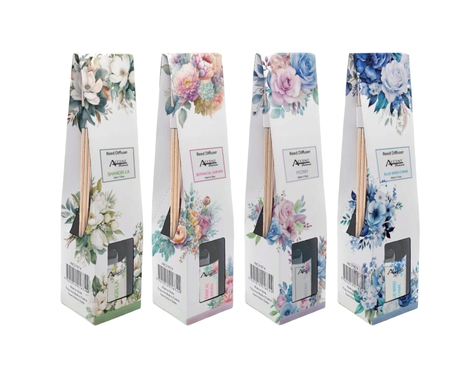 bulk 72 Aromatic Bouquet Diffuser 30Ml 4 Asst