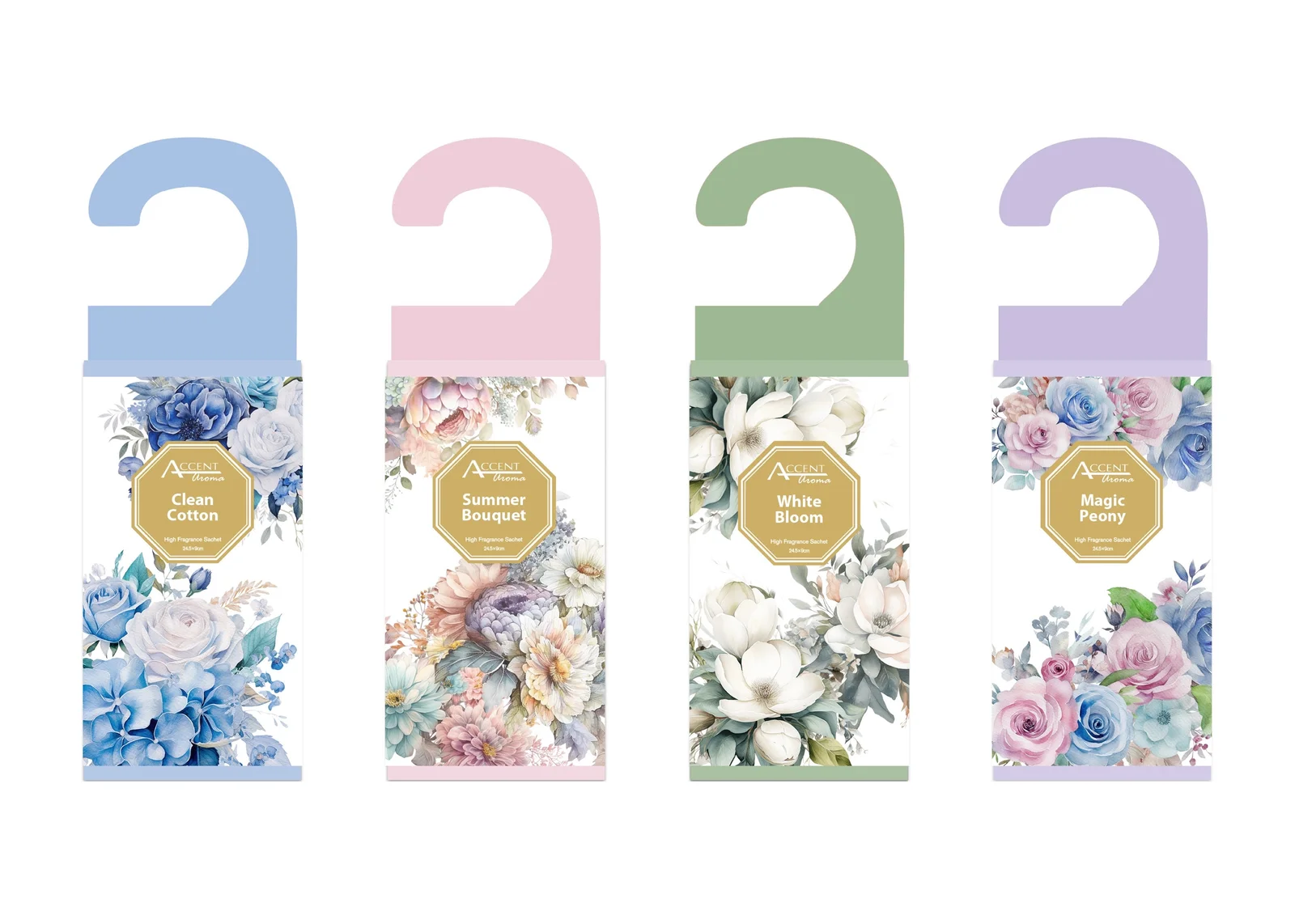 bulk 96 Aromatic Bouquet Scented Hanging Sachet Asst