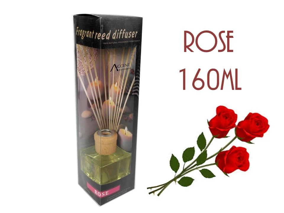 Bulk 12 Fragrant Oil Diffuser Rose 160ml 12 Rattan Sticks