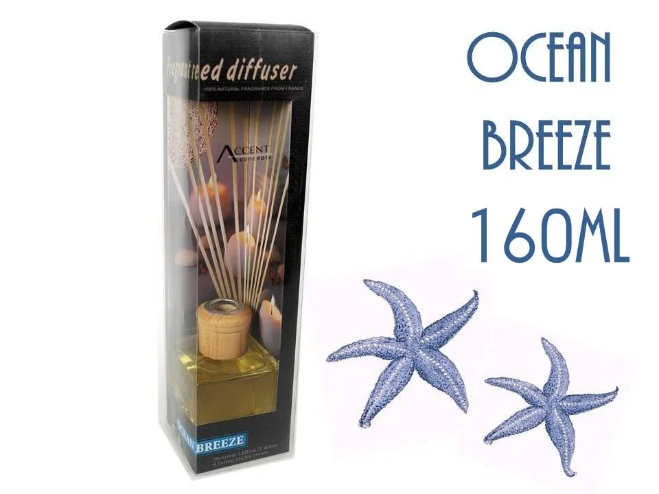 bulk 12 Fragrant Oil Diffuser Ocean Breeze 160ml 12 Rattan Sticks