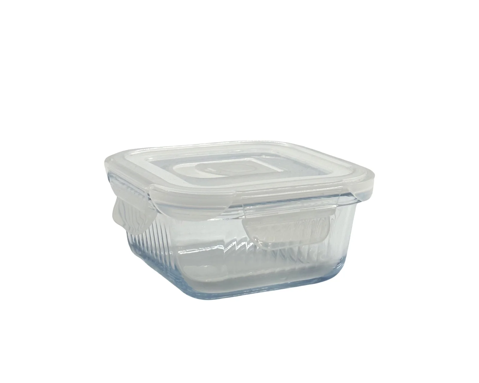 bulk 24 Borosilicate Glass Container W Lid Square 320ml 12x7cm