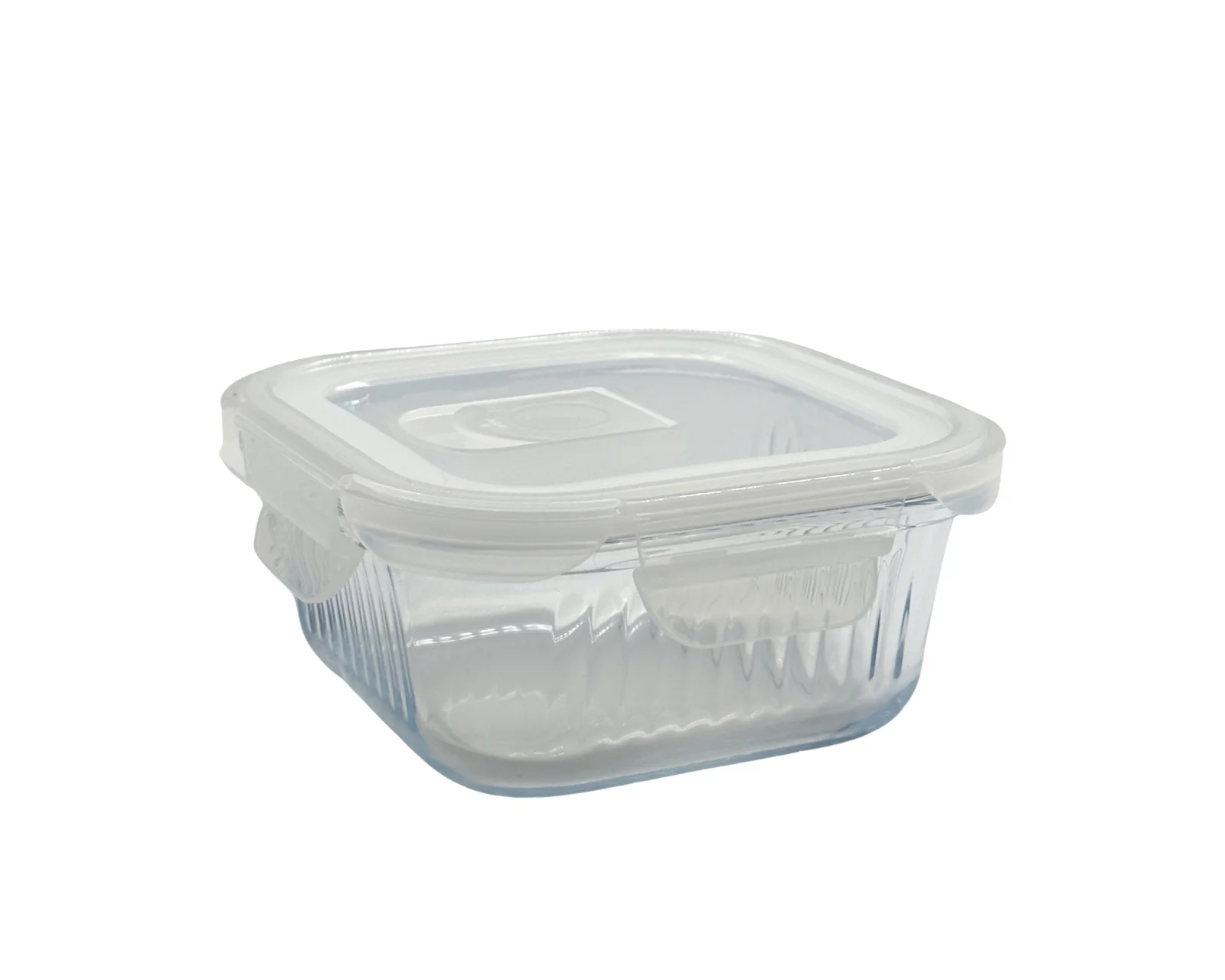 bulk 24 Borosilicate Glass Container W Lid Square 520ml 14x7cm