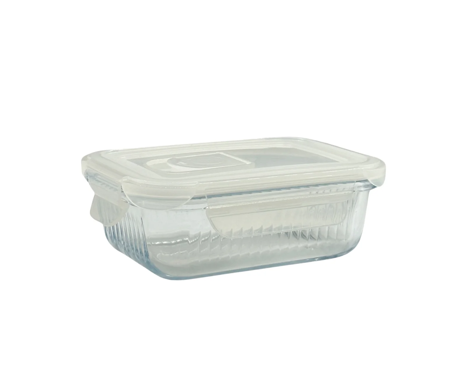 bulk 24 Borosilicate Glass Container W Lid Rect 370ml 15x6cm