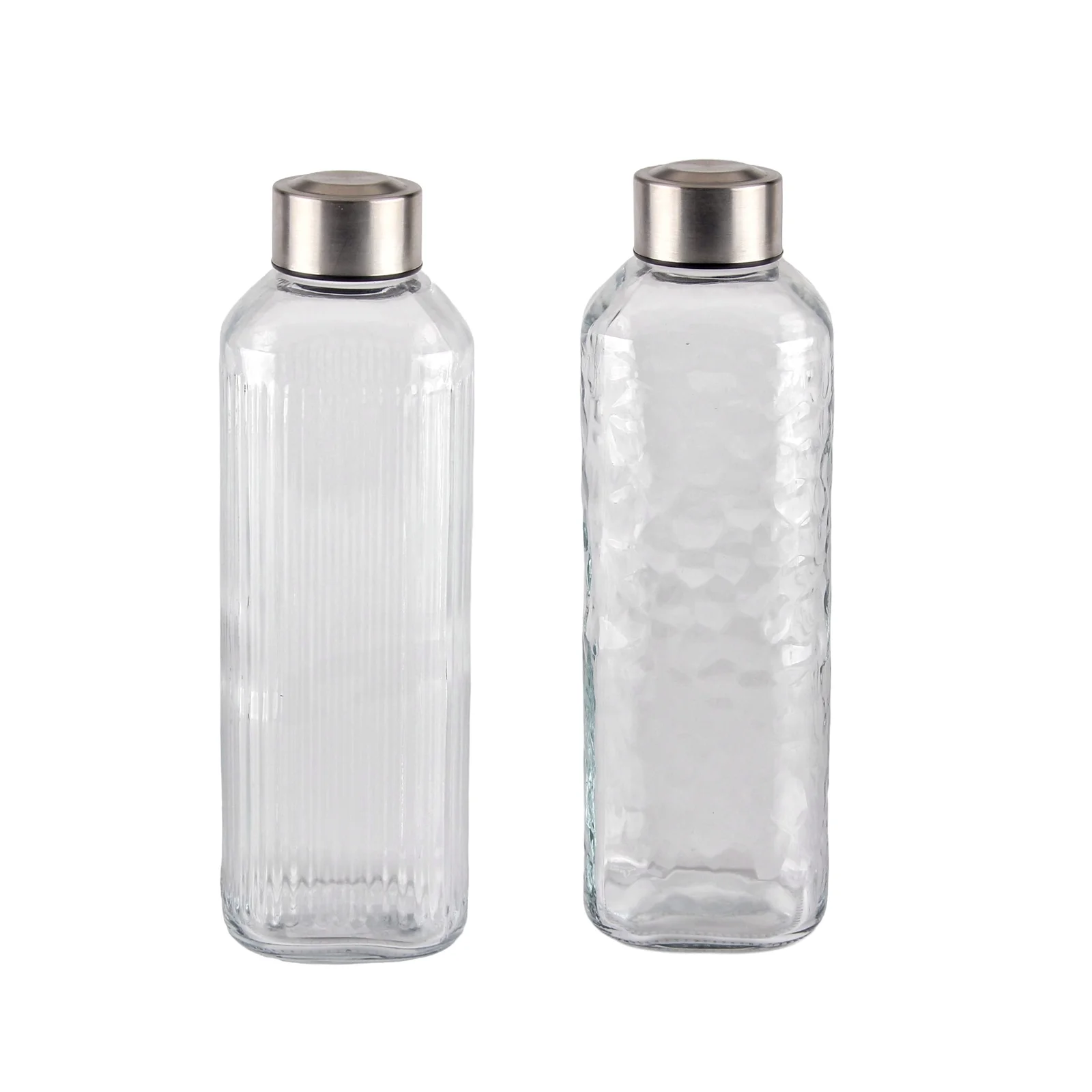 bulk 12 Glass Bottle w Metal Screw Lid 1Lt Assort 8x23cm
