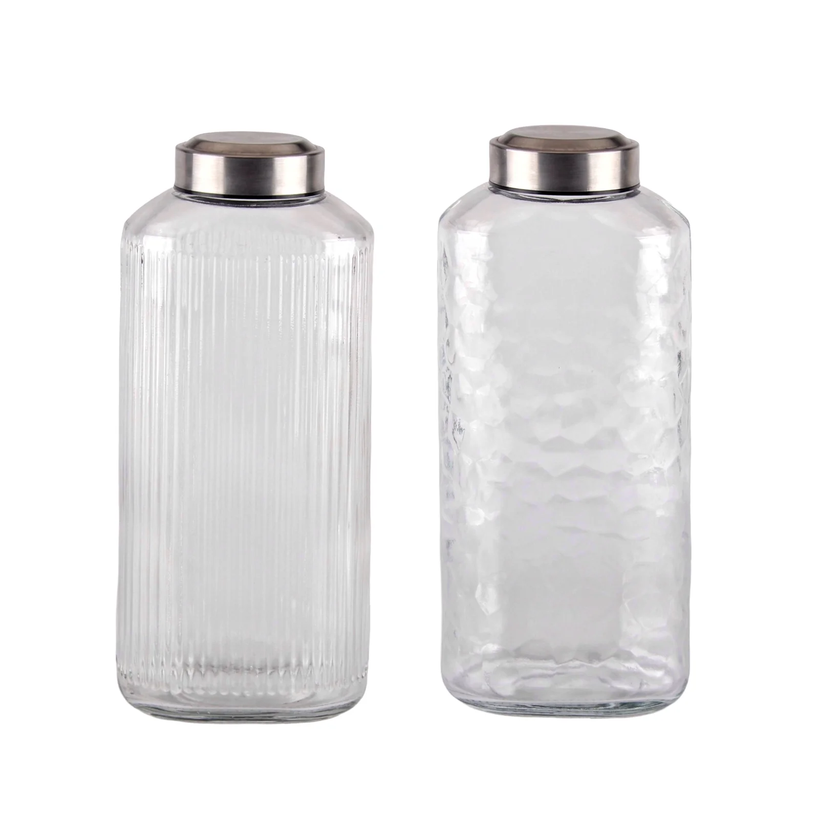 bulk 6 Glass Bottle w Metal Screw Lid 1.8Lt Assort 11x30cm