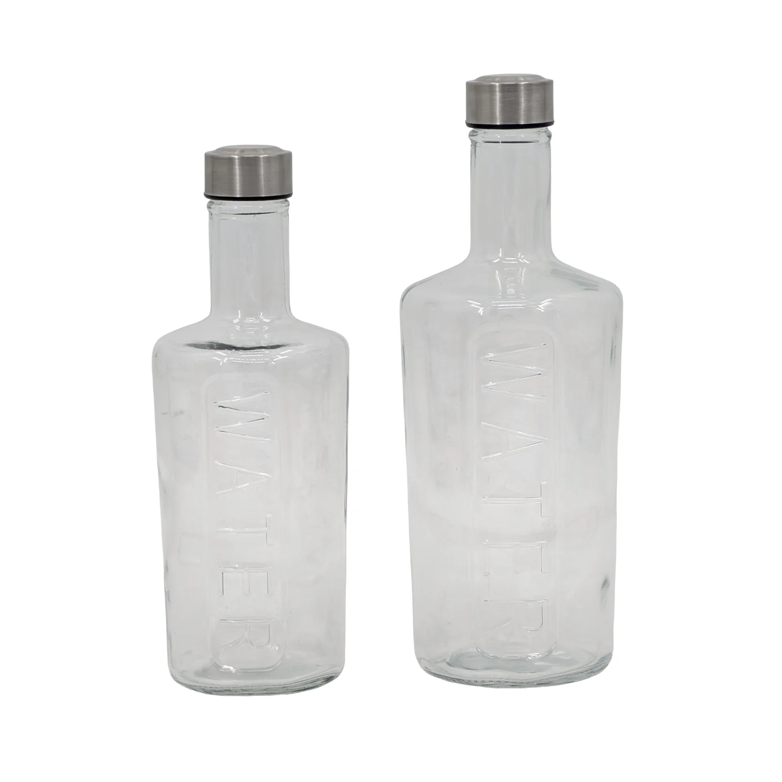 bulk 12 Clear Glass Bottle w Screw Lid 1Lt 28cm