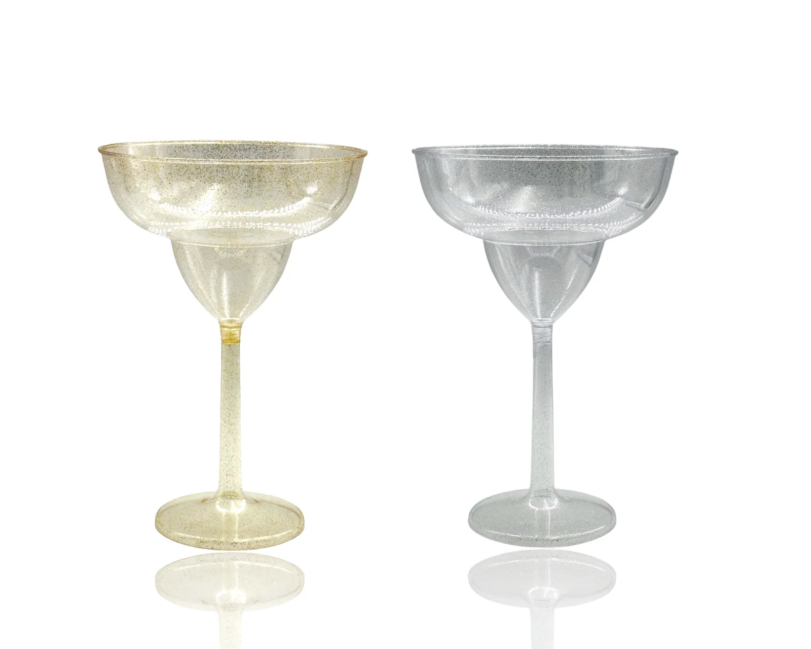 bulk 24 Glitter Plastic Jumbo Margarita Glass 877ml 16x24cm