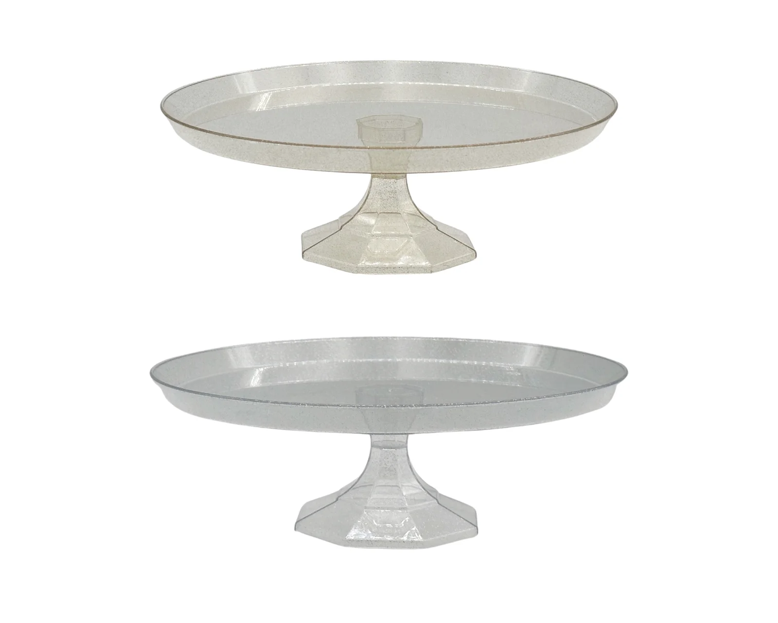 bulk 24 Glitter Plastic Cake Stand 26x5cm