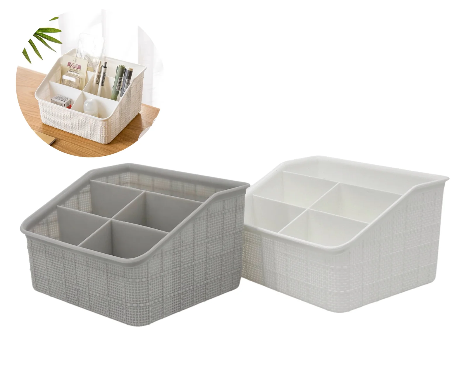 bulk 24 Plastic Multi Organiser 2 Asst 19x12cm