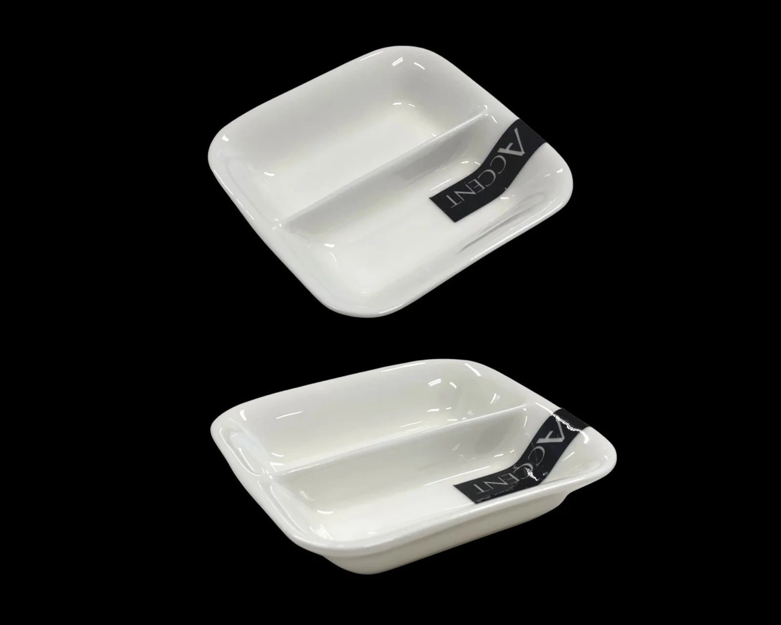 bulk 48 Bone China 2 Section Sauce Spice Dish 9cm