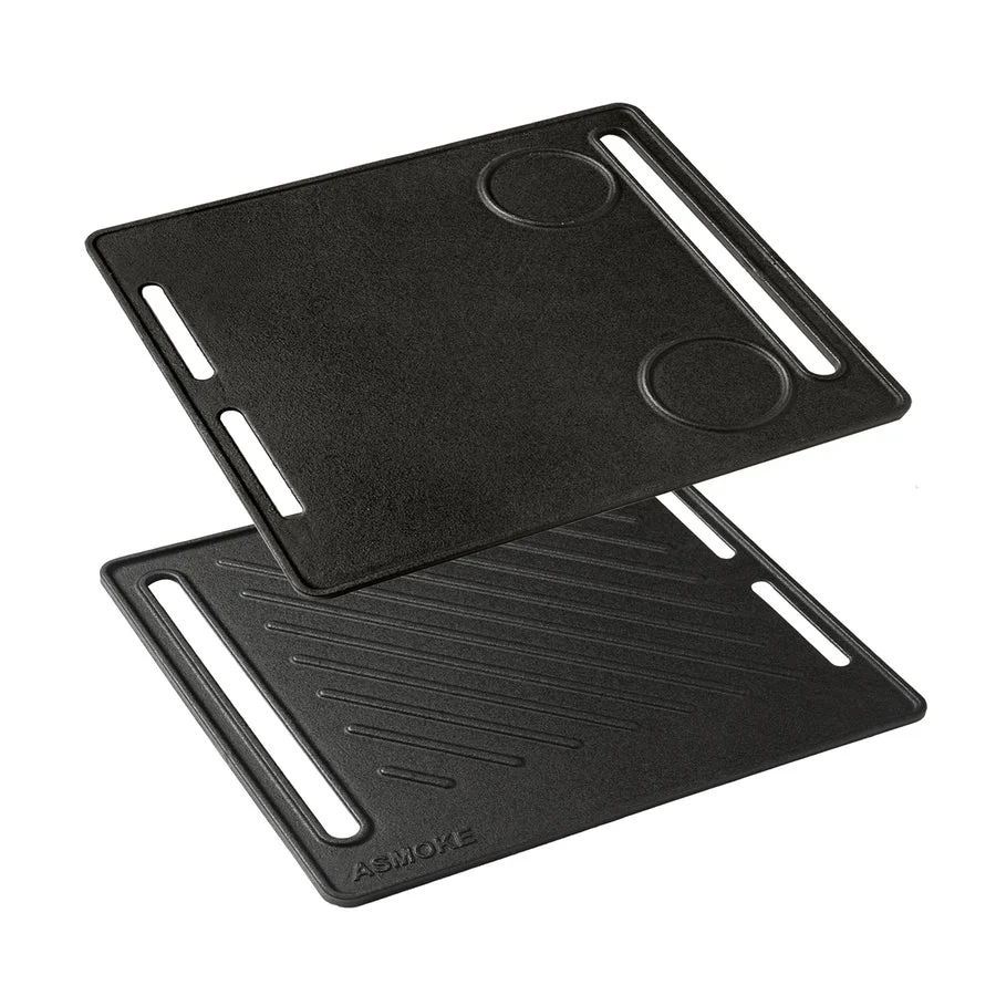 ASMOKE Pre-Seasoned Matte Enamel Cast Iron Reversible Grill/Griddle