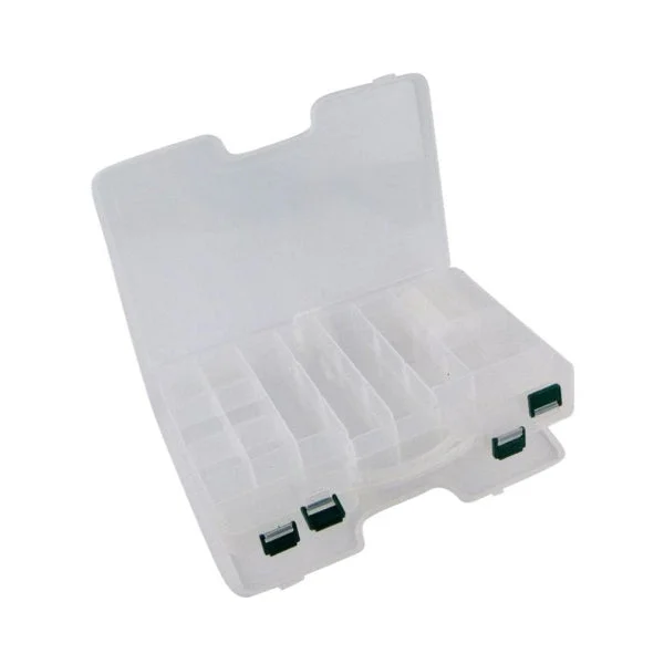 Rig Ezy 44 Compartment Double-sided Tackle Box. 295mmL x 210mmW x 6ommD