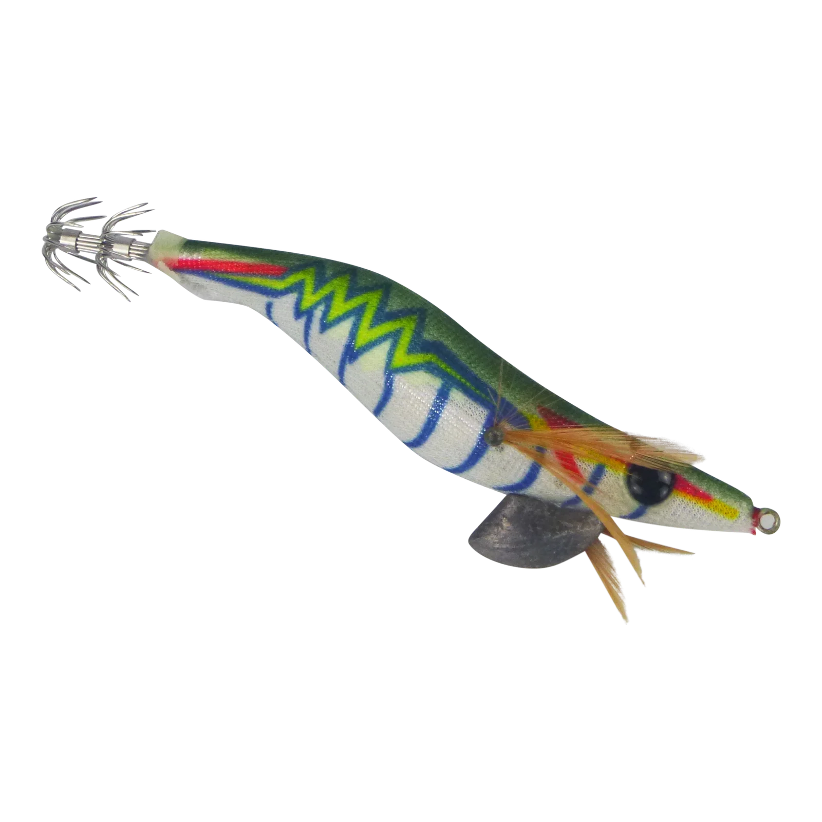 Finesse Rumoika Squid Jig, Green Prawn, size 3.5, 2 pack