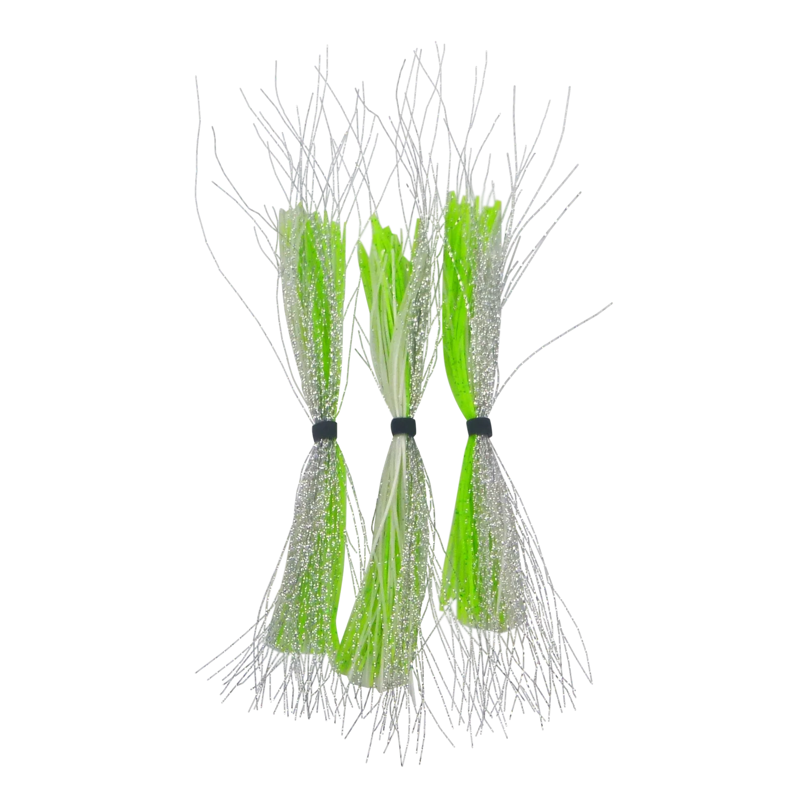 Dekoi Krystal Flash Lure Skirts, Silver Chartruese