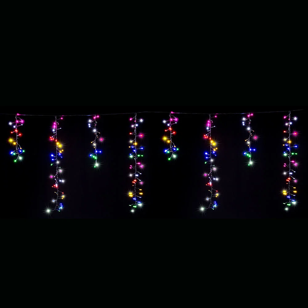 LED Dancing Cluster Icicles 9m Available in 2 Options - Multicolor (6 Colors)