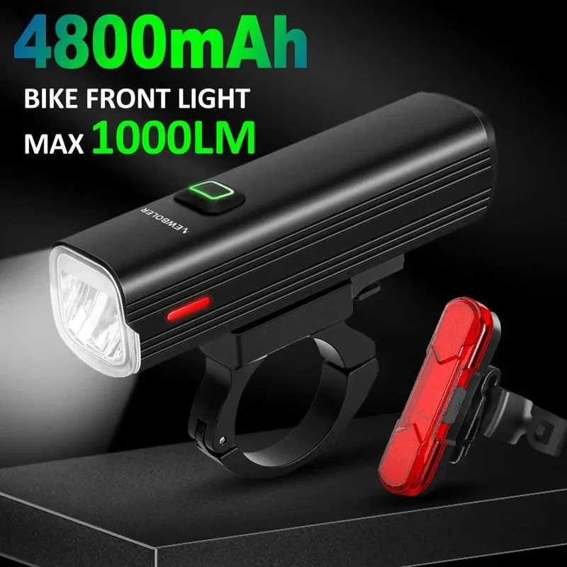 USB Rechargeable Bicycle Light Set Black