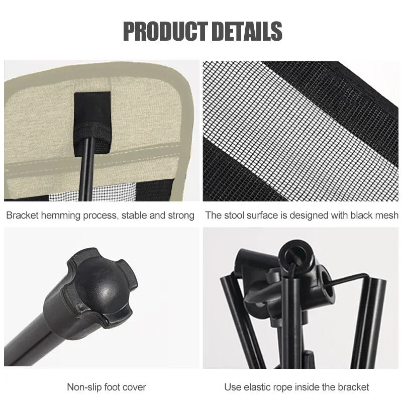 Portable Folding Chair Footrest Khaki