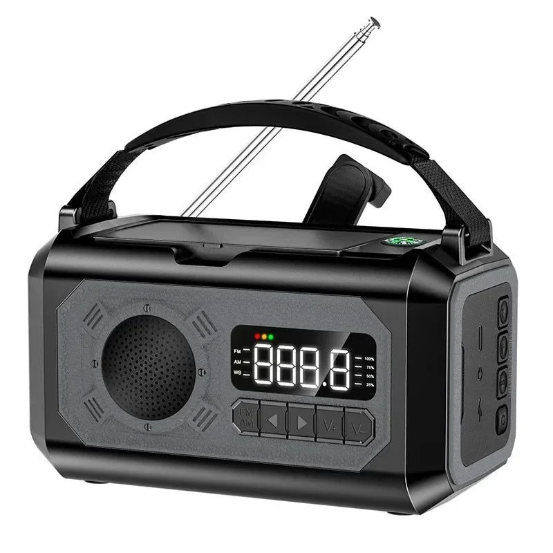 Solar Hand Crank Emergency Radio Grey