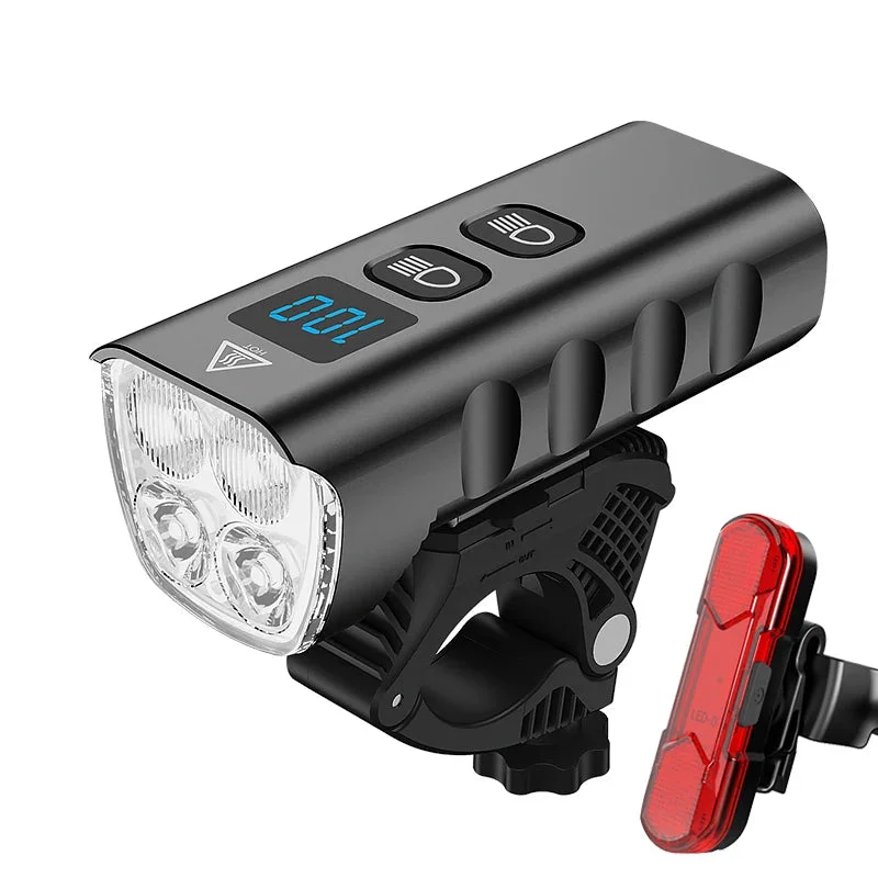 6400mAh USB Rechargeable Bike Light Black