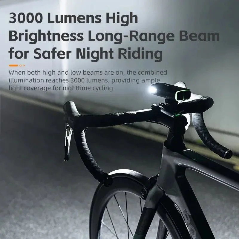 3000 Lumen Rechargeable Bike Light Black