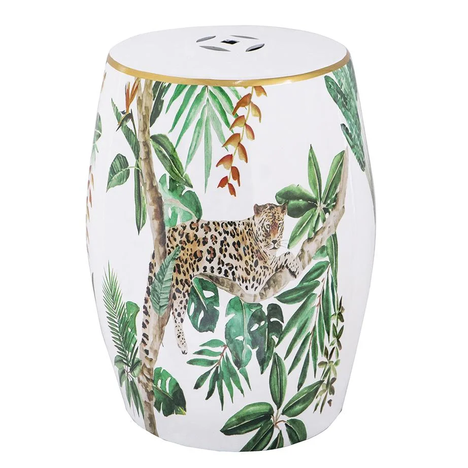 LEOPARD CERAMIC STOOL
