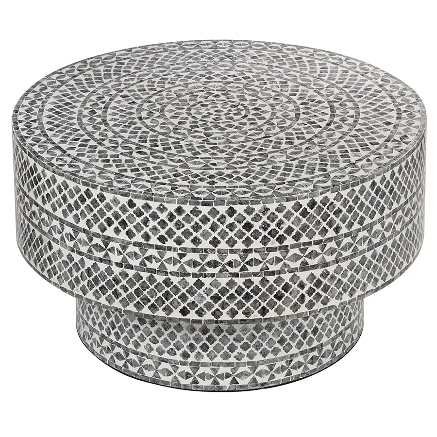 DIAMOND MOTHER OF PEARL COFFEE TABLE BLACK