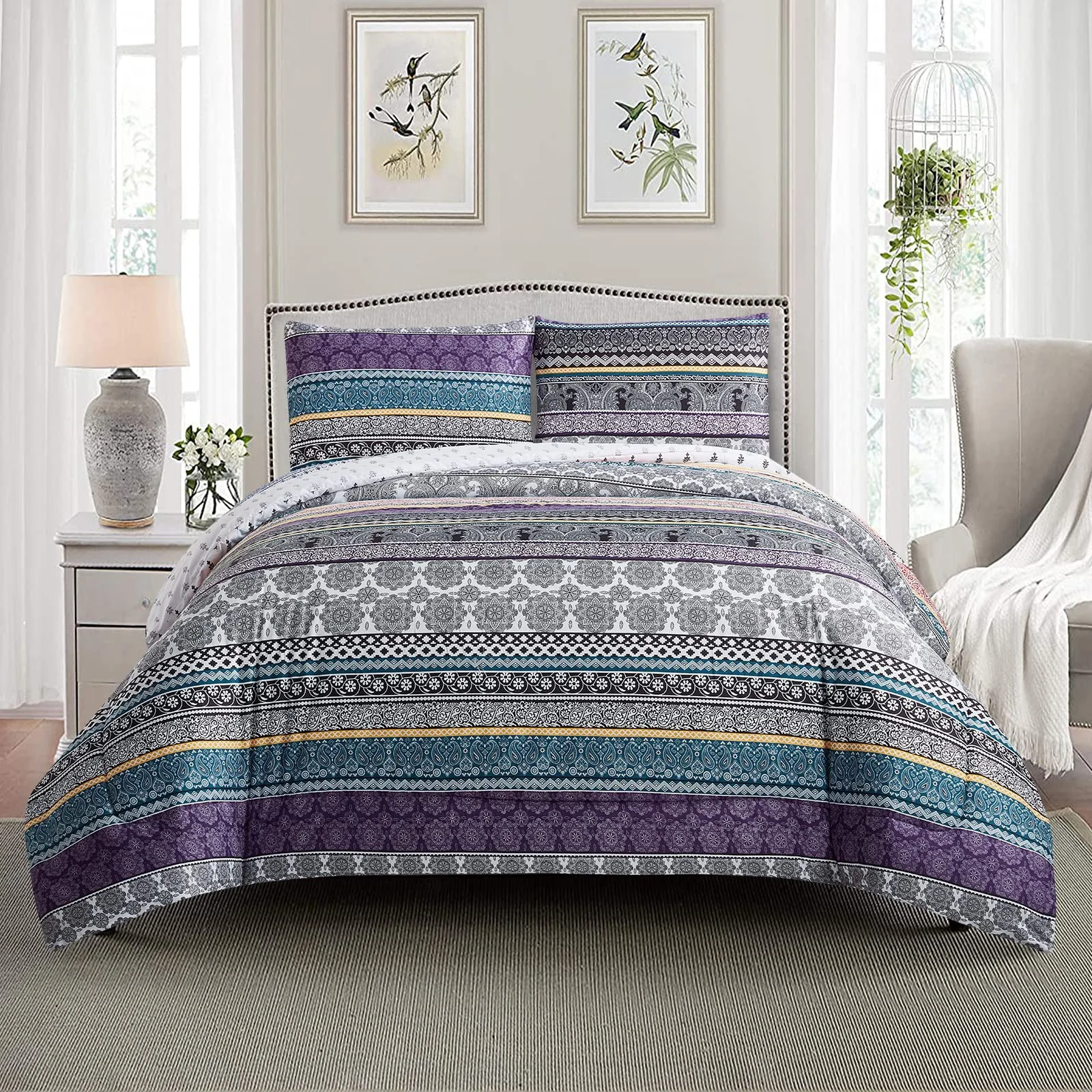 Whimsical Winter Frosty Elegant 3 Pc Comforter & Pillow Cover Set