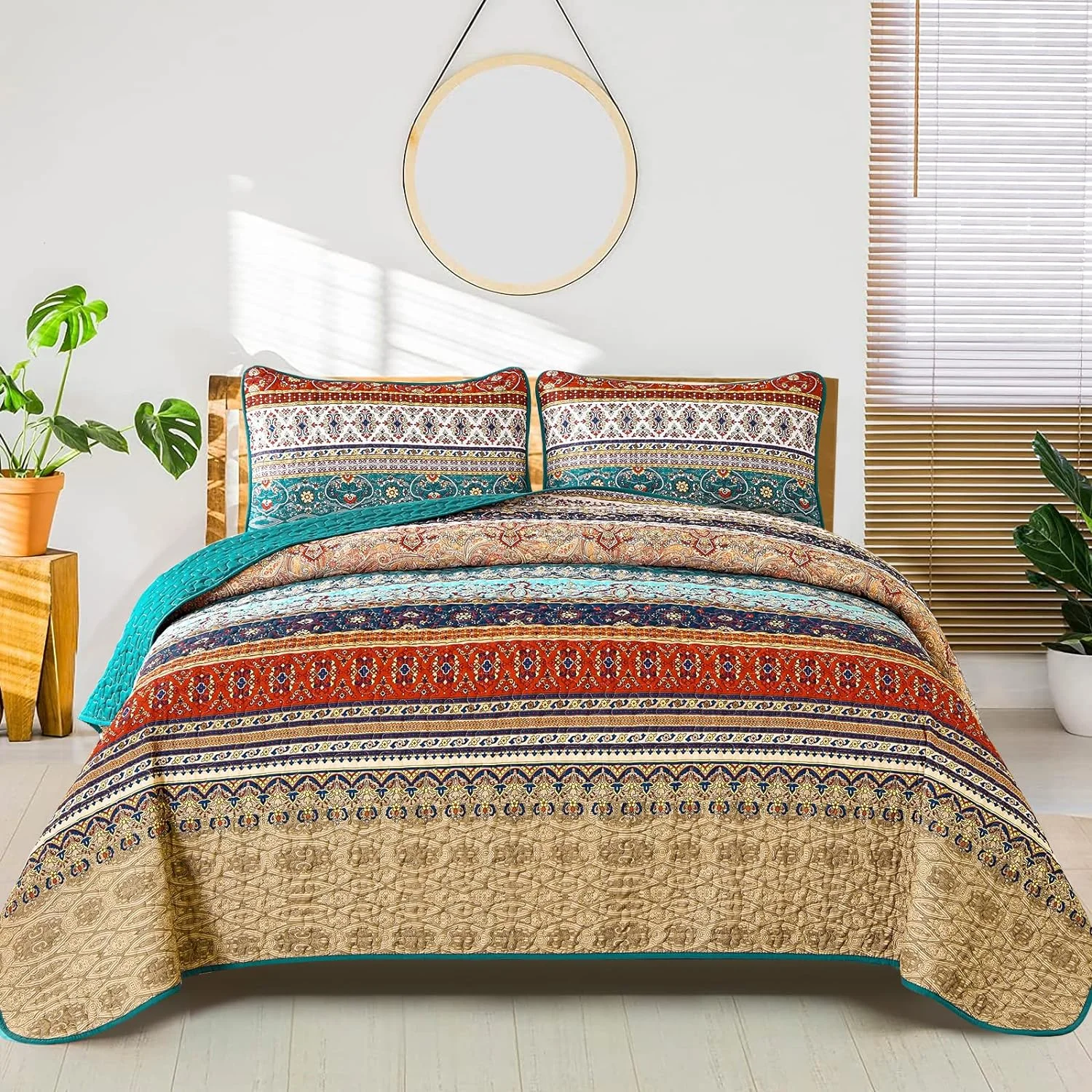 Textured Quilted bedspread and pillowcovers set: Add Depth and Dimension - Queen size