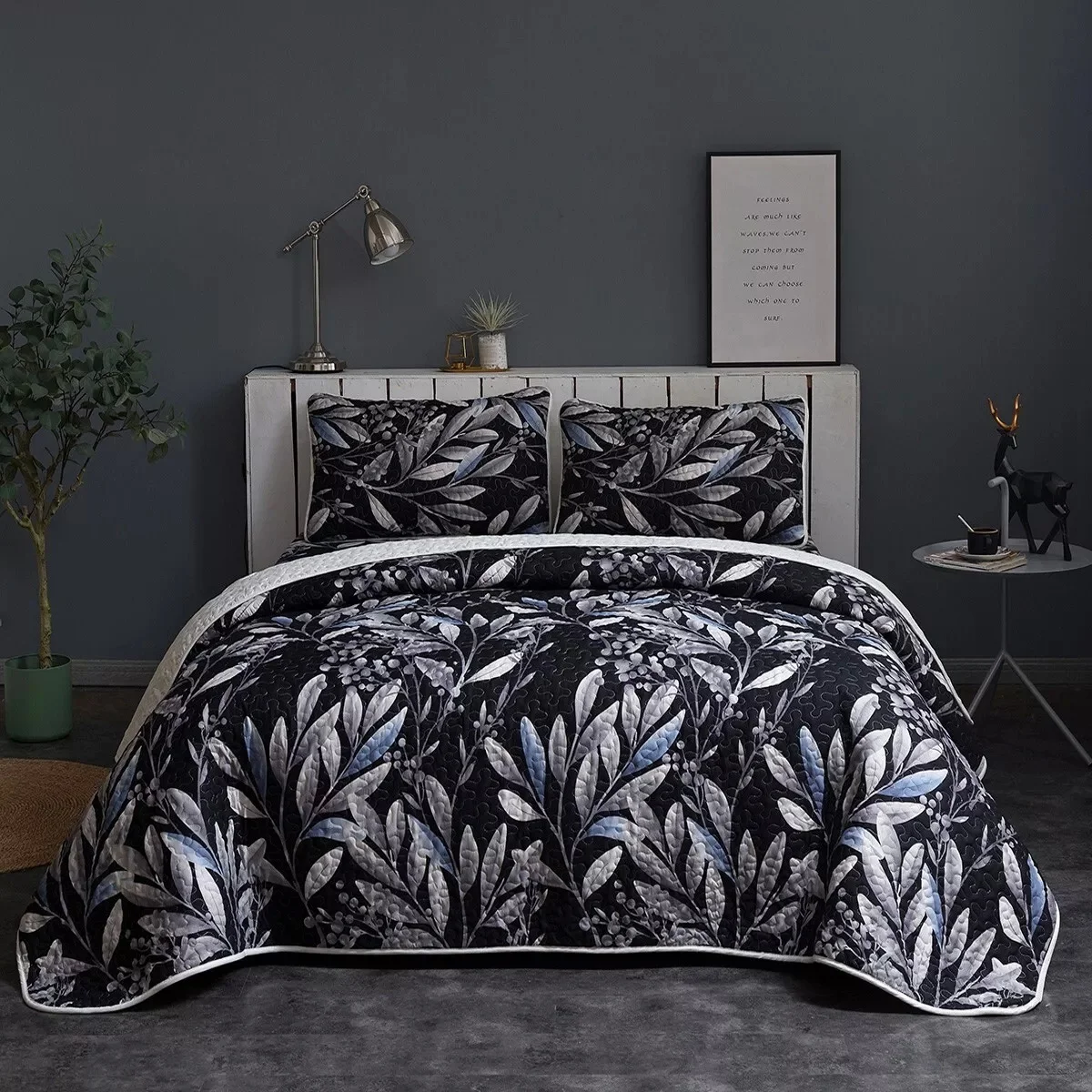 Whimsical Quilted bedspread and pillowcovers set: Add Fun to Your Space - Queen size