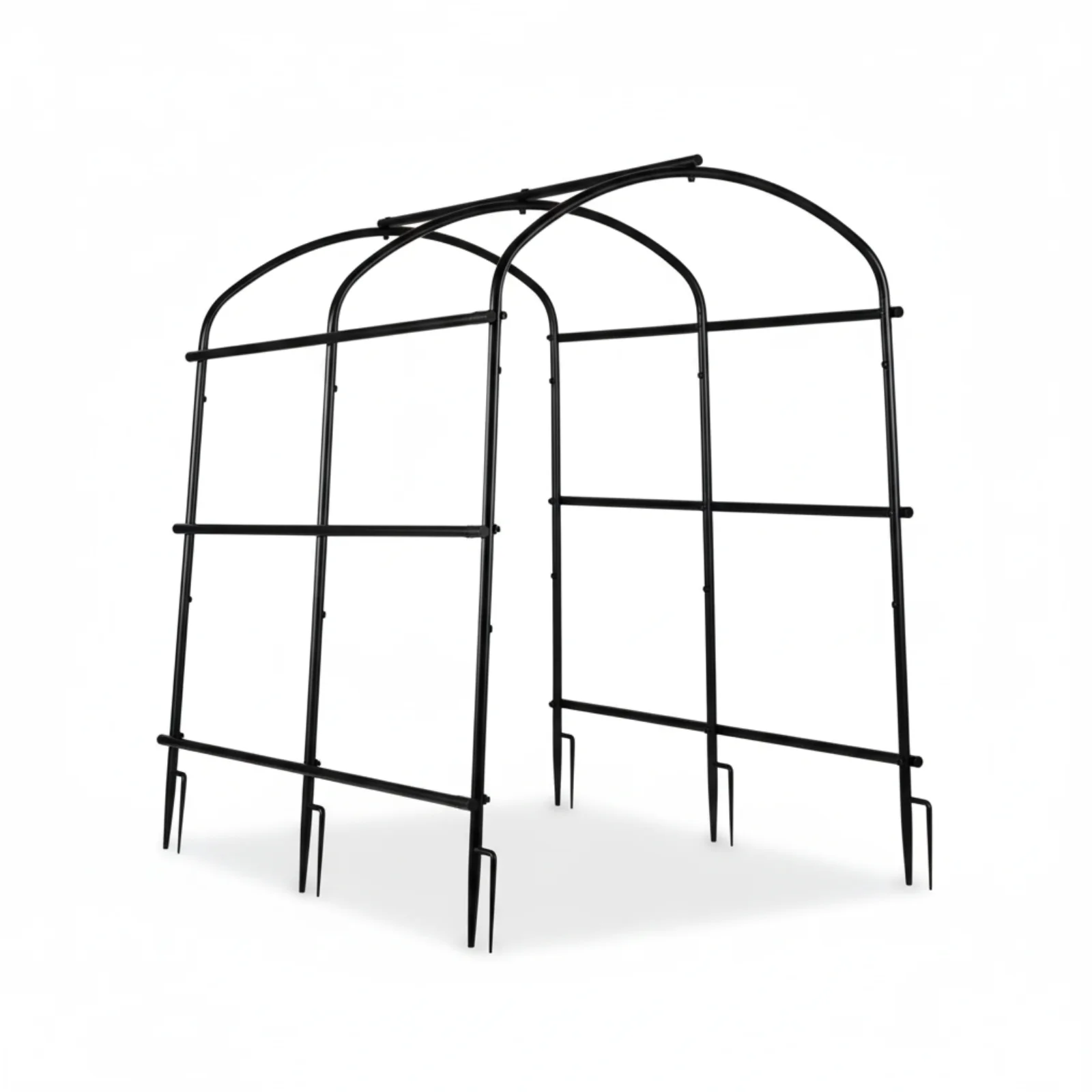P&P Black & Green U-Frame Metal Garden Trellis with Nylon Netting Heavy Duty Plant Support