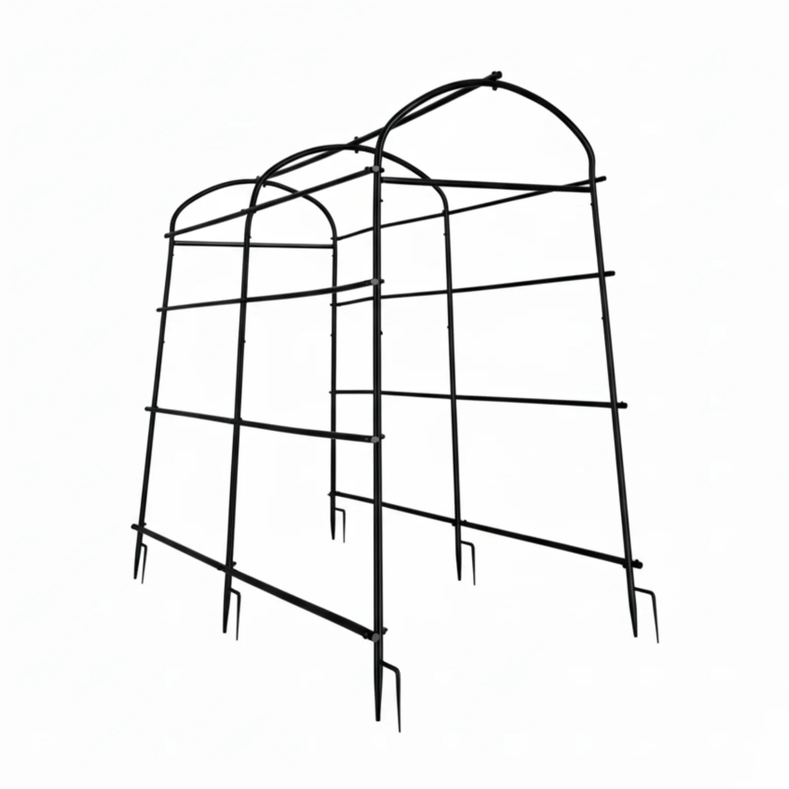 P&P Black & Green U-Frame Metal Garden Trellis with Nylon Netting Heavy Duty Plant Support Size XL