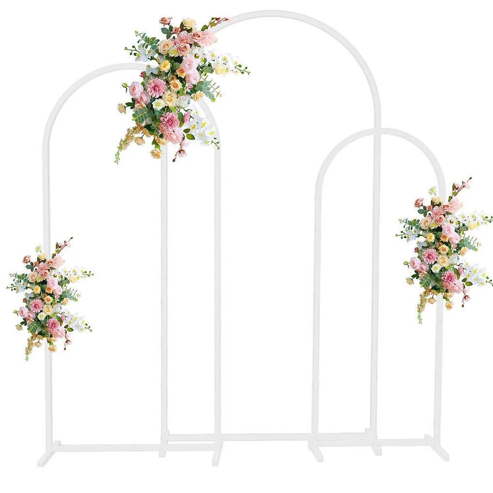 Fin Set Of 3 Wedding Arch Balloon Frame Metal Arch Backdrop Stand Birthday Party