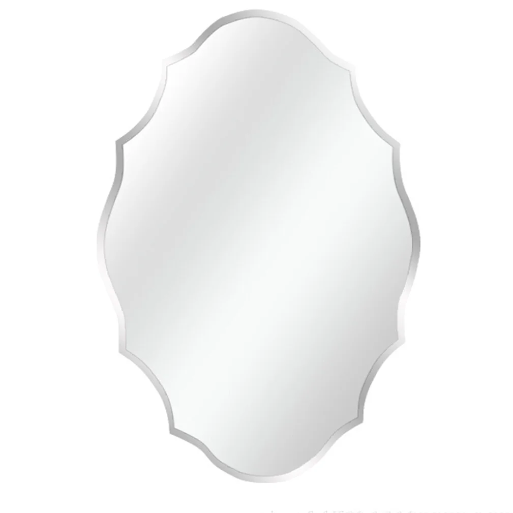 Beveled Silver Oval Wall Mirror Versatile Frameless Design for Vertical or Horizontal Display