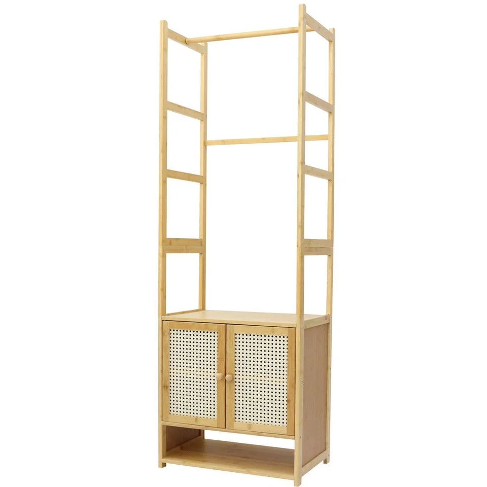 High Strength Bamboo Clothing Rack Closet Organizer Storage Cabinet & Shoe Shelf