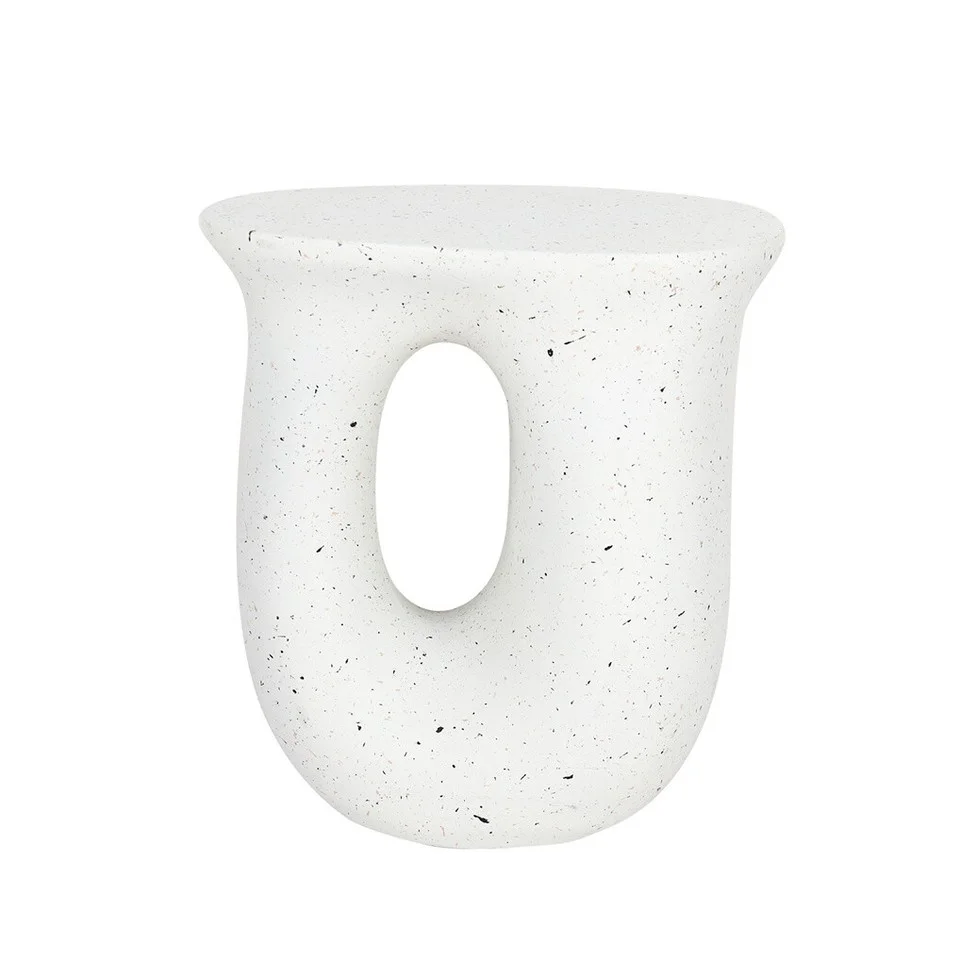 U-Shaped Terrazzo Concrete Outdoor Stool