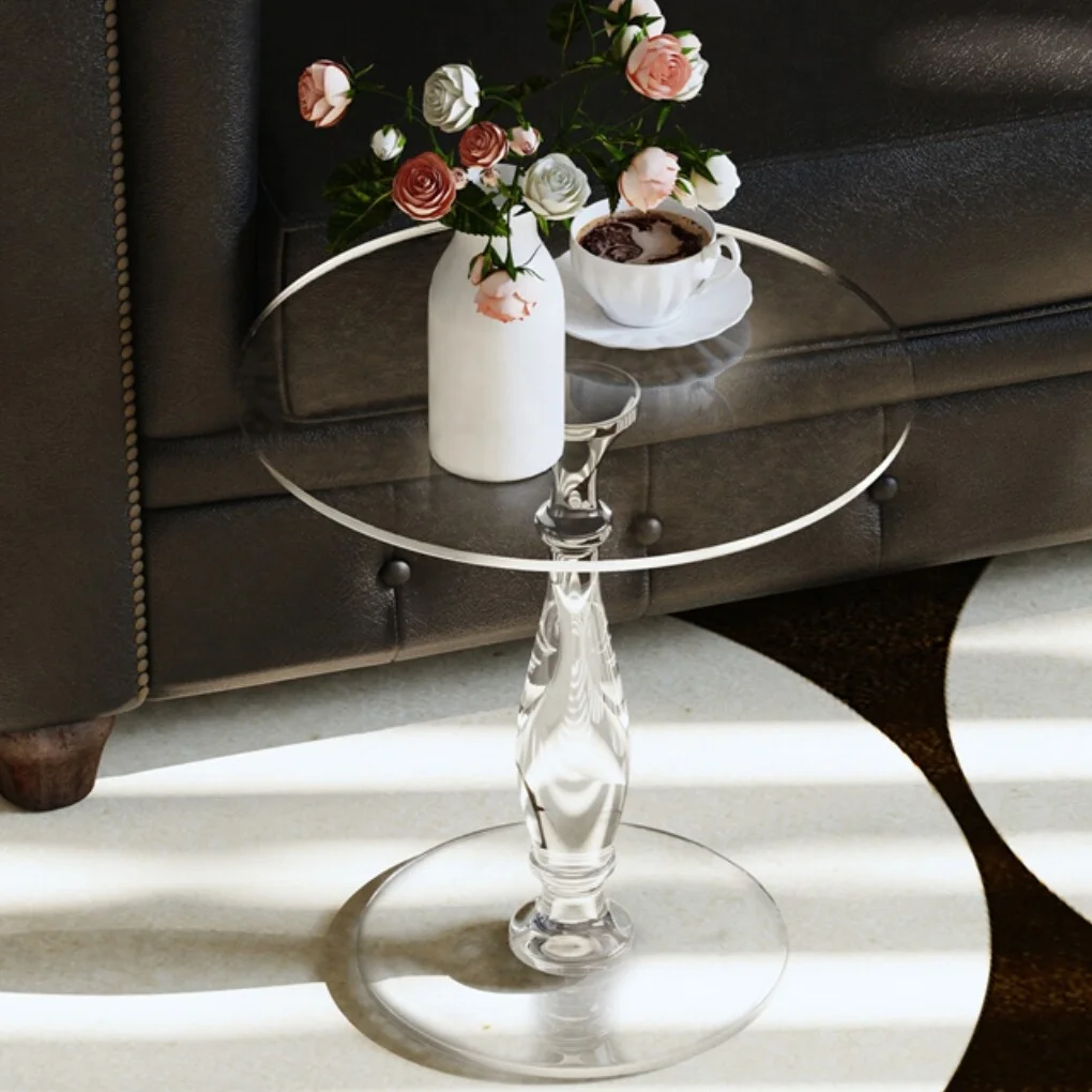 Crystal-Clear Acrylic Coffee Table Sofa Side Table Small Bedside Table Bedroom
