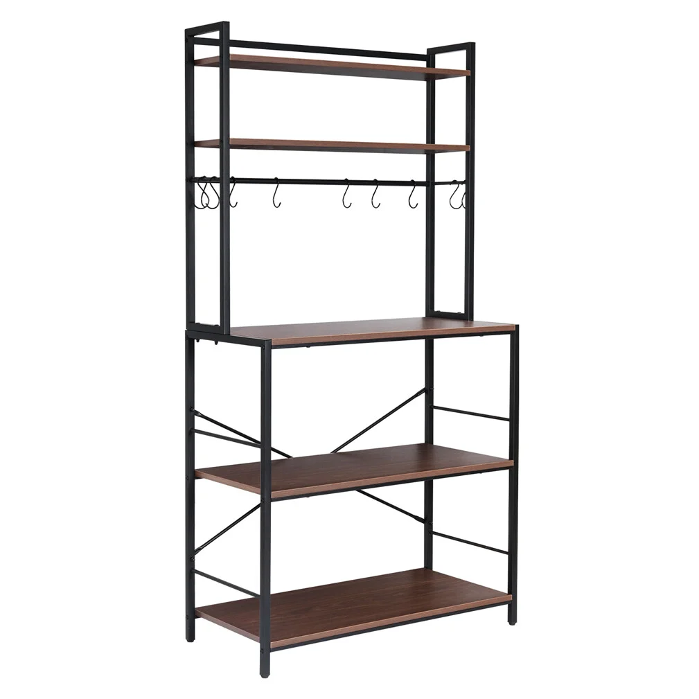Versatile 5 Tier Kitchen Storage Shelf Stylish and Functional Bakers Rack