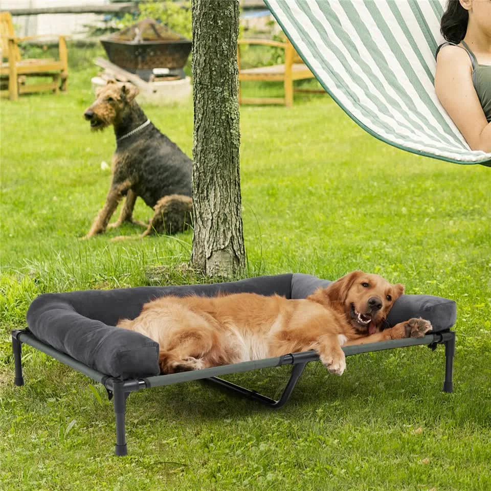 P&P Pet Cot with Bolster Support and Breathable Mesh Design for Dogs to Lounge(XL)