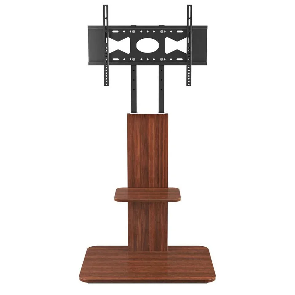 32"-65" Tv Floor Stand Adjustable Corner Tv Mount Bracket With Sturdy Wood Base