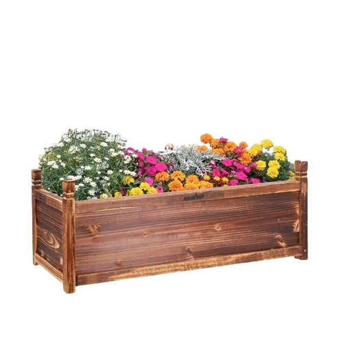 Fin Rot-Resistant Wood Modular Raised Garden Bed Outdoor Elevated Herb Planter Box