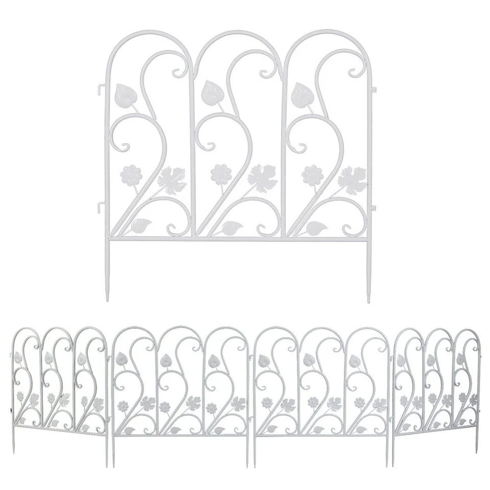 5PCS Decorative Garden Fence Folding Patio Fences Rustproof 59.5x62cm Landscape