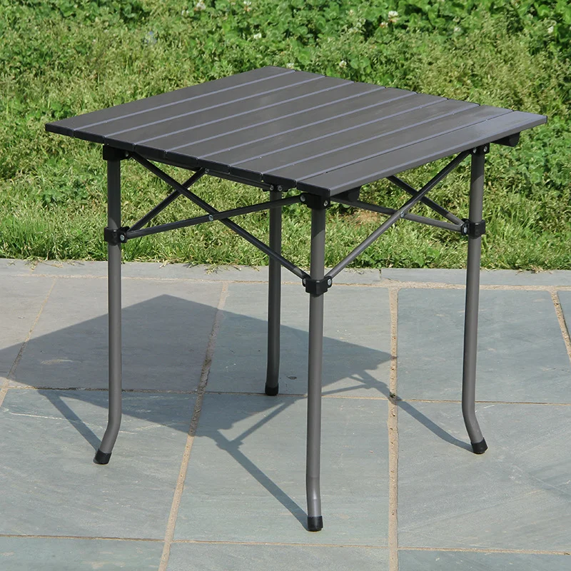 Portable Lightweight Folding Camping Table - Durable Aluminum Outdoor Picnic Desk with Easy Setup, 52*52*50cm