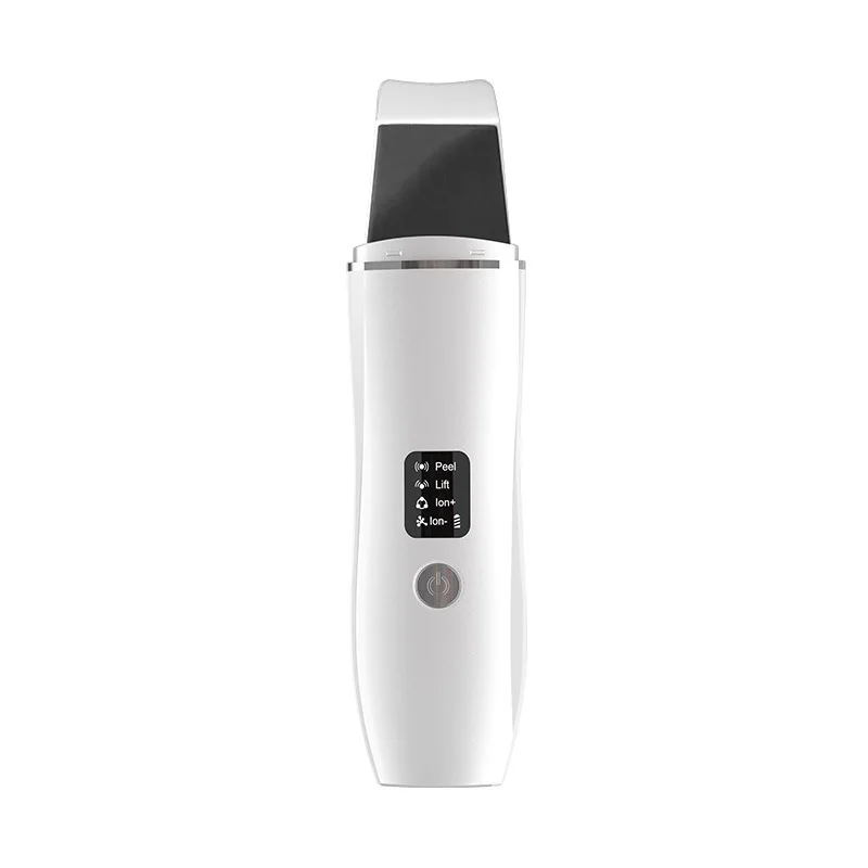 White Ultrasonic Skin Scrubber - Deep Pore Cleansing Facial Exfoliator with USB Type-C Charging