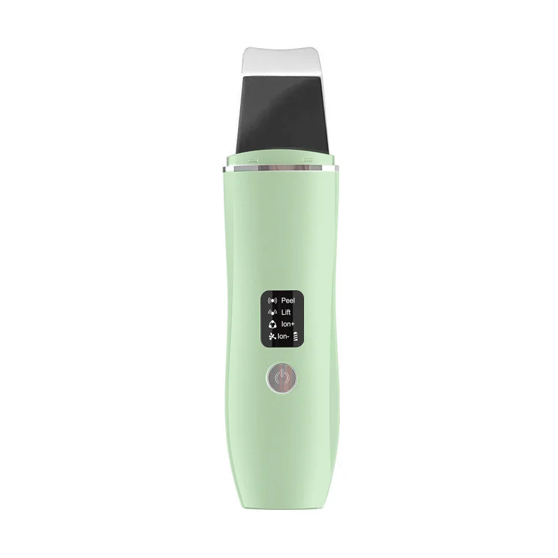 Green Ultrasonic Skin Scrubber - Deep Pore Cleansing Facial Exfoliator with USB Type-C Charging