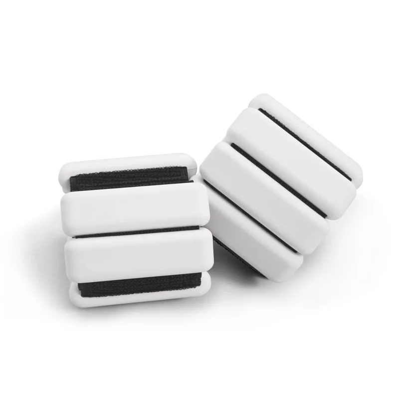 White Adjustable Silicone Wrist & Ankle Weights - 2lb Pair (900g) | Comfortable Fitness Resistance Bands for Workout, Running, Training