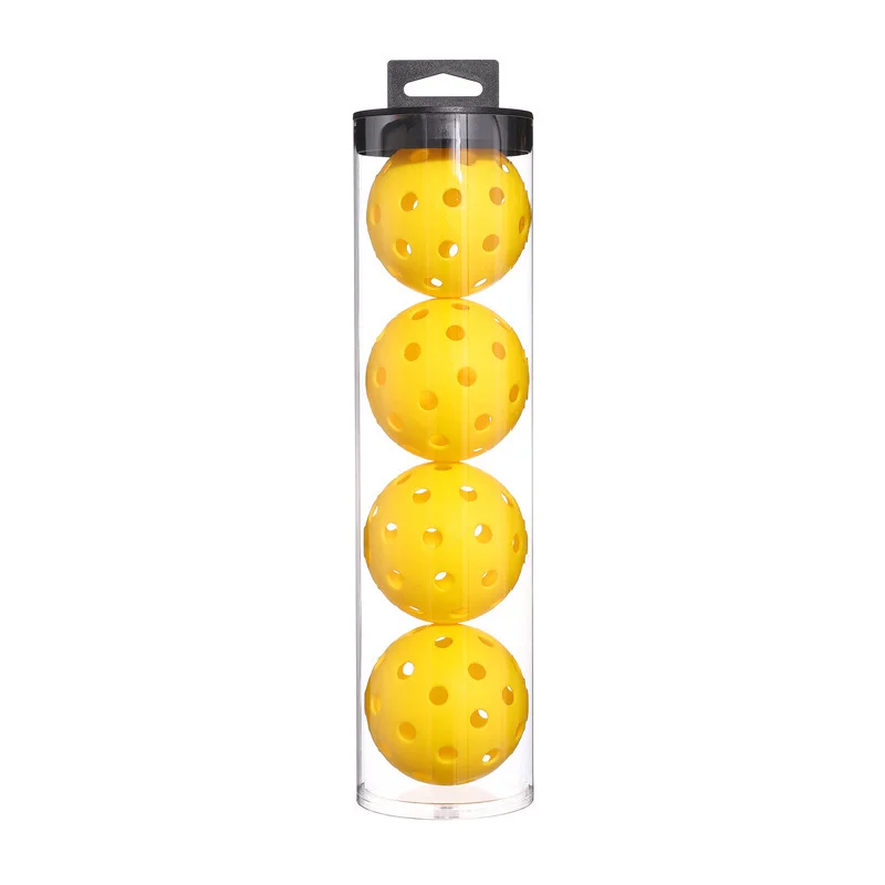 2 Tubes Yellow Outdoor Pickleball Balls 4-Pack - Durable 40-Hole Design with Carry Tube(8 balls in total)