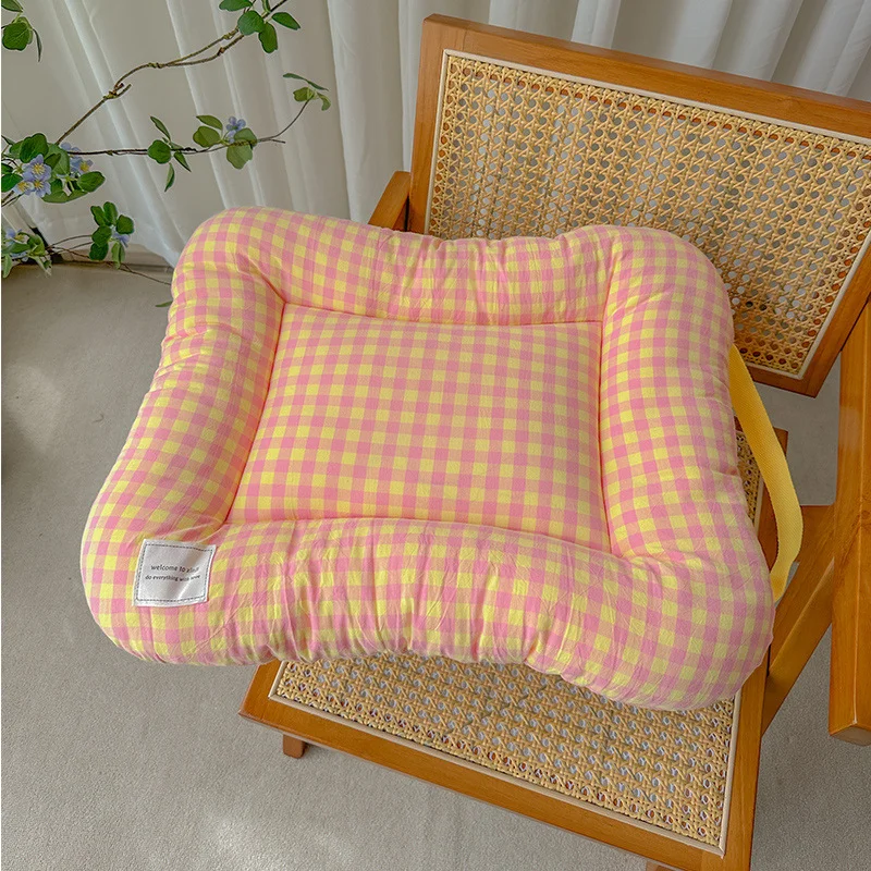 XS Orange All-Season Pet Bed - Soft Washable Dog & Cat Mat with Comfortable Cushion - Warm Winter Padding for Small to Large Pets