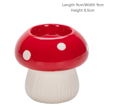 Small Size Red Whimsical Ceramic Mushroom Vase - Decorative Floral & Hydroponic Planter